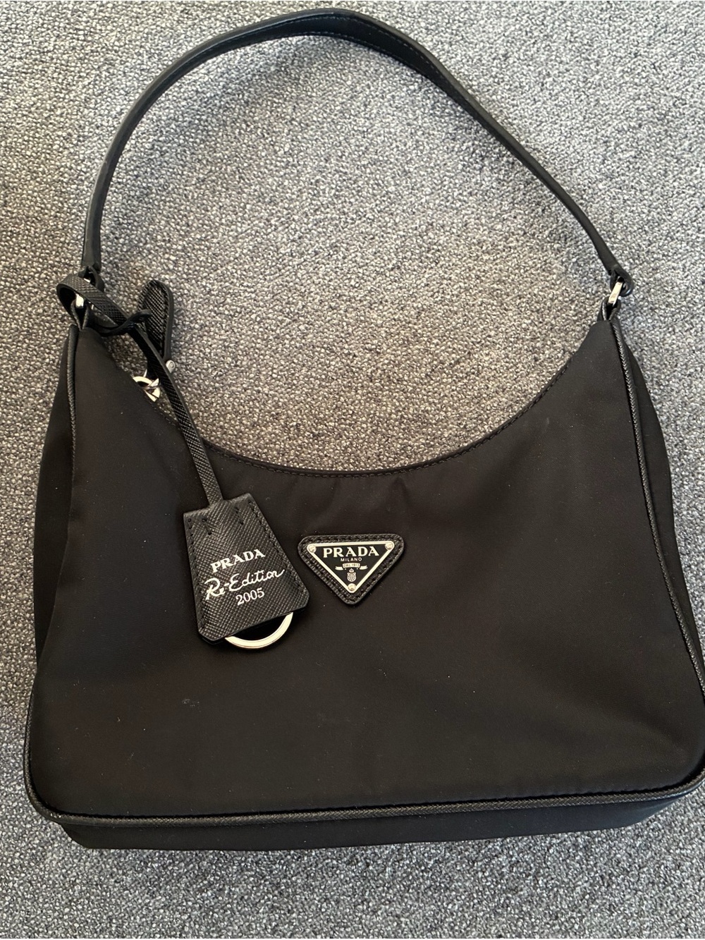Prada Black Re-Edition 2005 Nylon Shoulder Bag